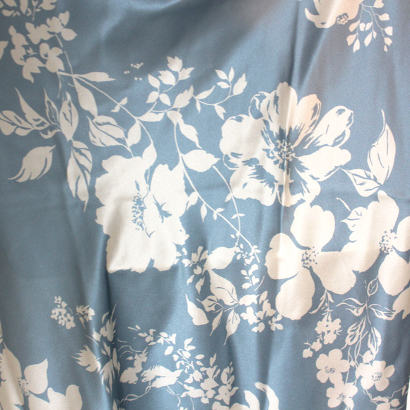 Reformation Vivi Silk Maxi Dress NEW Aliso Blue Floral Bandeau Halter Satin Sz 2 - Picture 6 of 8